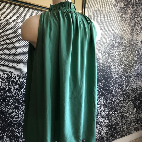 Jonesy blouse emerald silk ruffle blouse Anthropologie XS - Picture 2 of 6